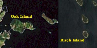 Oak Island Map - Birch Island Map