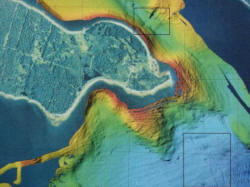 Underwater depths around Oak Island Provided by a dive team.